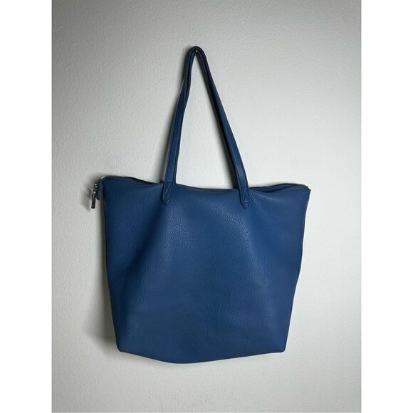 RODAN + FIELDS Blue Leather Purse/Travel Tote Shopper WITH Make-up Bag Pouch - Picture 2 of 16